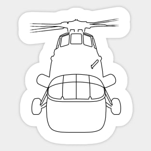 Wessex helicopter outline graphic (black) Sticker